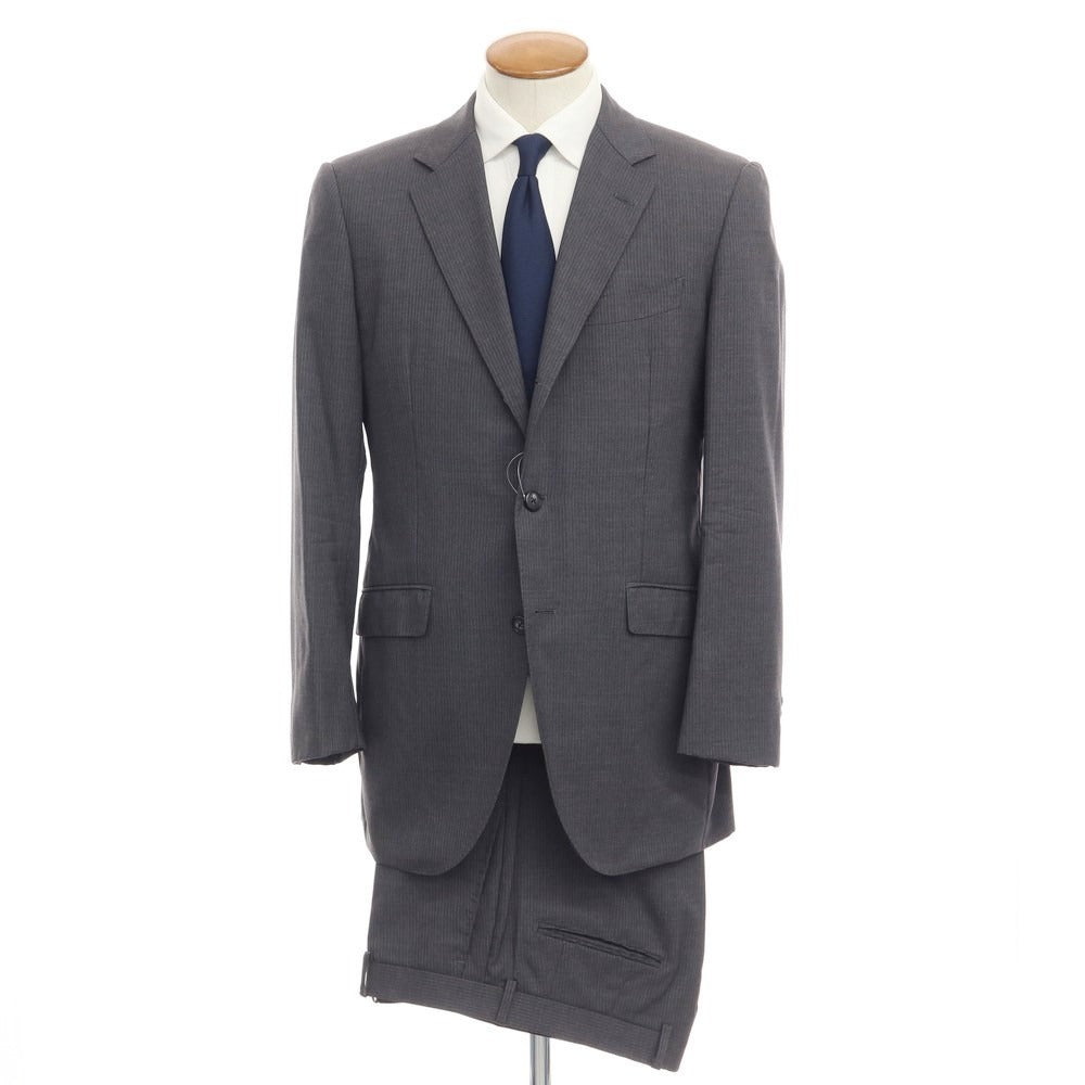 [Used] azabu tailor wool stripe 3B suit set up grey x white [size 48/85] [GRY] [S/S] [condition rank C] [men&