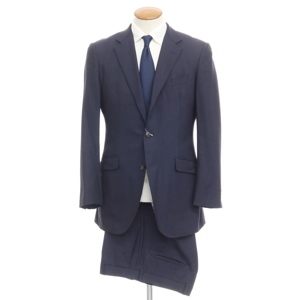 【中古】アザブテーラー azabu tailor 3つボタンスーツ
 ダークネイビー【サイズ48/85】【NVY】【S/S】【状態ランクC】【メンズ】
【769572】 CPD