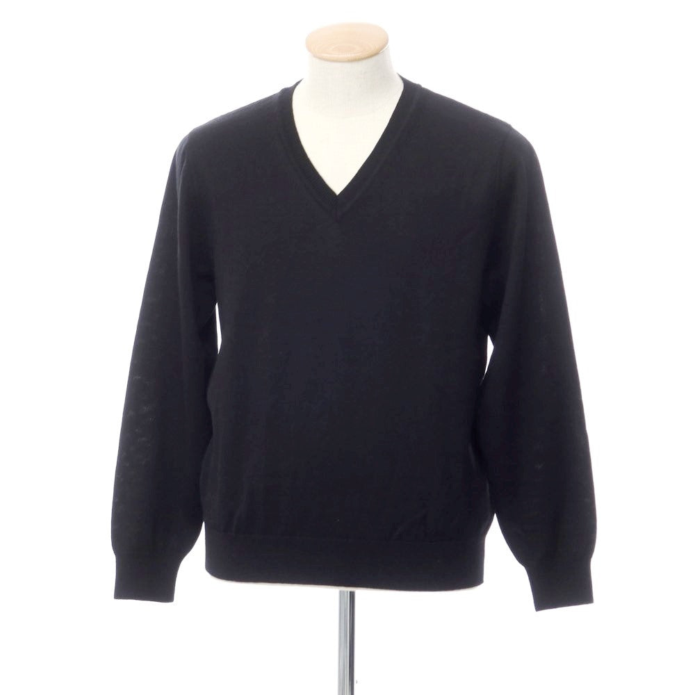 [Used] EDIFICE High Gauge Wool V-neck Knit Black [Size 44] [BLK] [A/W] [Condition Rank B] ​​[Men&
