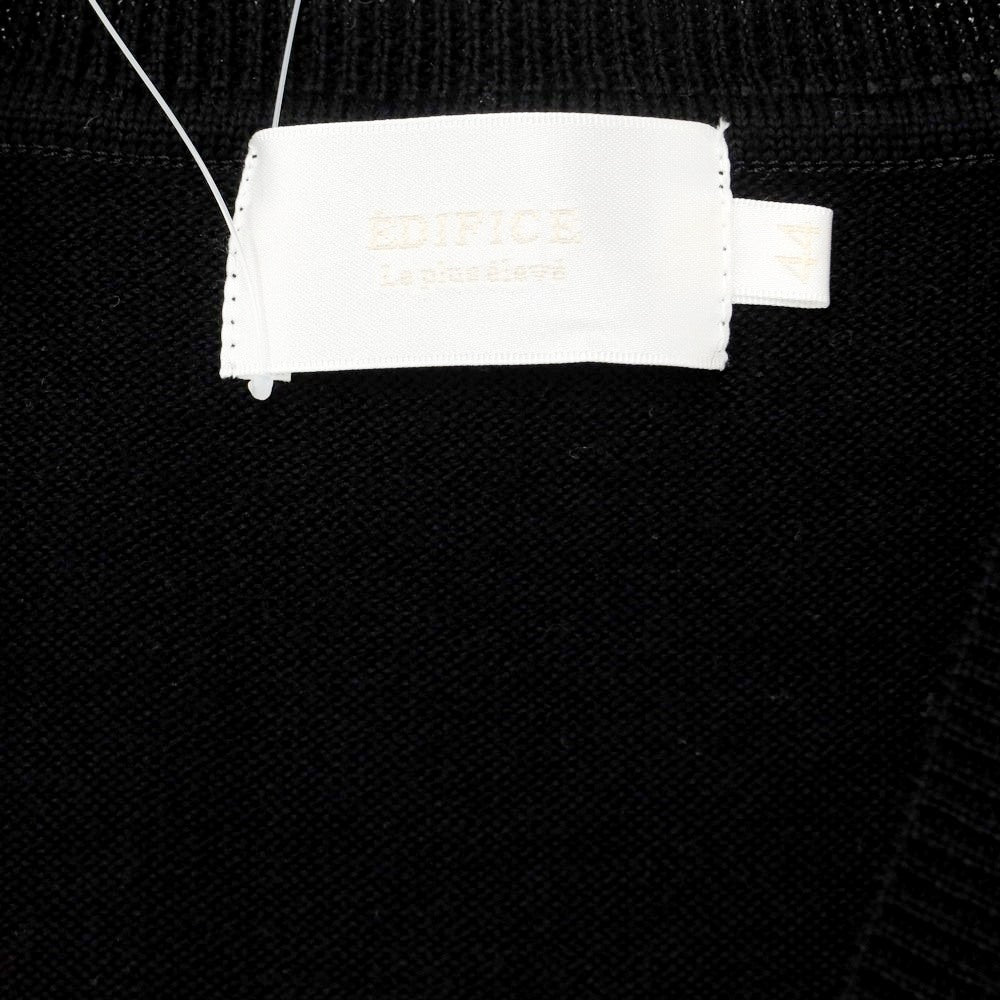 [Used] EDIFICE High Gauge Wool V-neck Knit Black [Size 44] [BLK] [A/W] [Condition Rank B] ​​[Men&