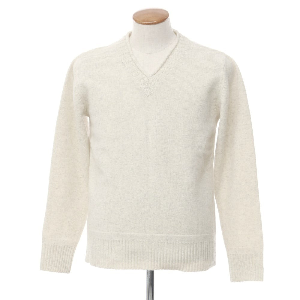 [Used] EDIFICE Wool V-neck knit Oatmeal [Size 40] [WHT] [A/W] [Condition Rank B] ​​[Men&