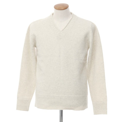 [Used] EDIFICE Wool V-neck knit Oatmeal [Size 40] [WHT] [A/W] [Condition Rank B] ​​[Men&