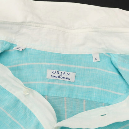 [Used] ORIAN Linen Striped Pullover Shirt Mint Blue x White [Size S] [BLU] [S/S] [Condition Rank C] [Men&