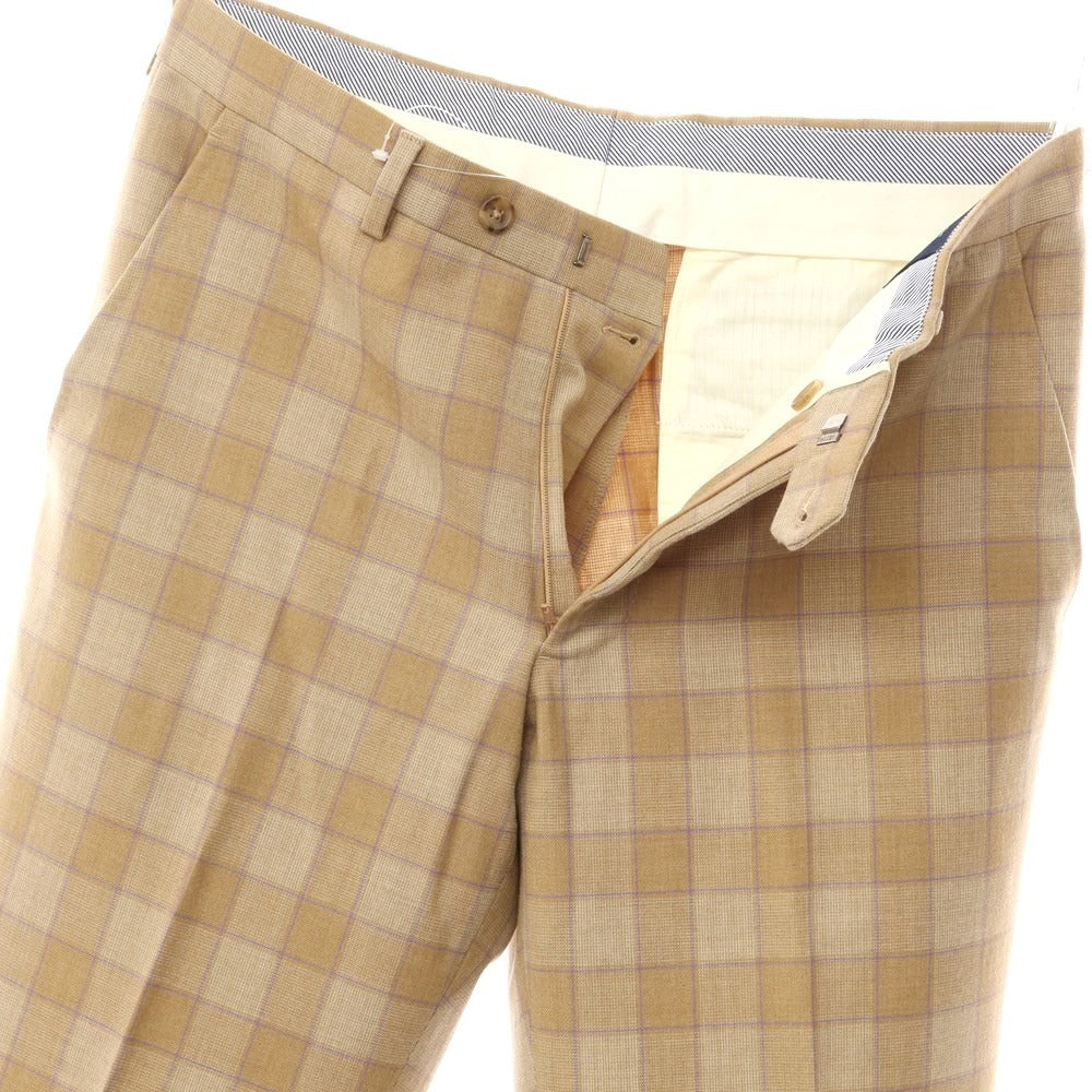 [Used] SHIPS Wool Check Casual Slacks Pants Beige x Purple [Size 46] [BEI] [A/W] [Condition Rank B] ​​[Men&