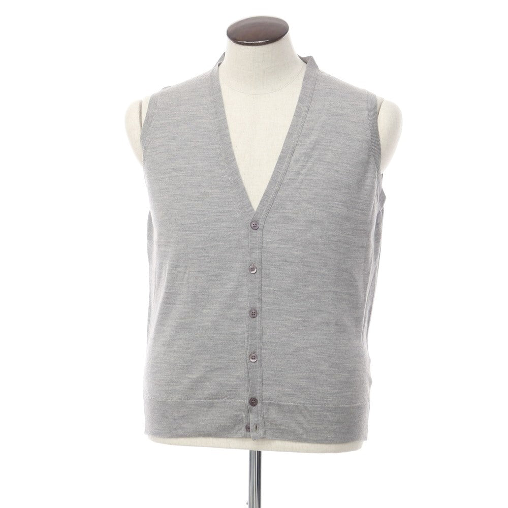 [Used] John Smedley JOHN SMEDLEY high gauge wool knit vest cardigan gray [Size L] [GRY] [A/W] [Condition rank B] ​​[Men&