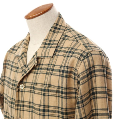 [Used] THE GIGI Cotton Check Open Collar Casual Shirt Beige x Dark Green [Size M] [BEI] [A/W] [Condition Rank B] ​​[Men&