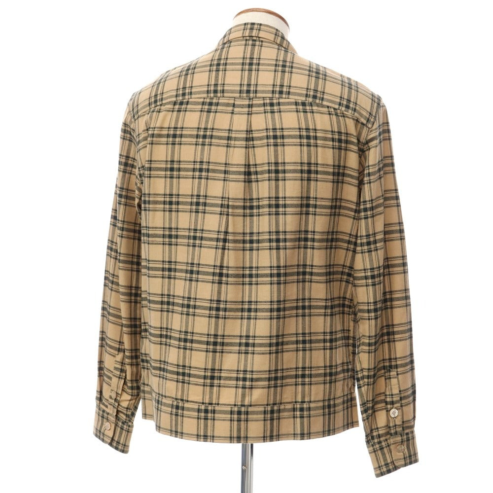 [Used] THE GIGI Cotton Check Open Collar Casual Shirt Beige x Dark Green [Size M] [BEI] [A/W] [Condition Rank B] ​​[Men&