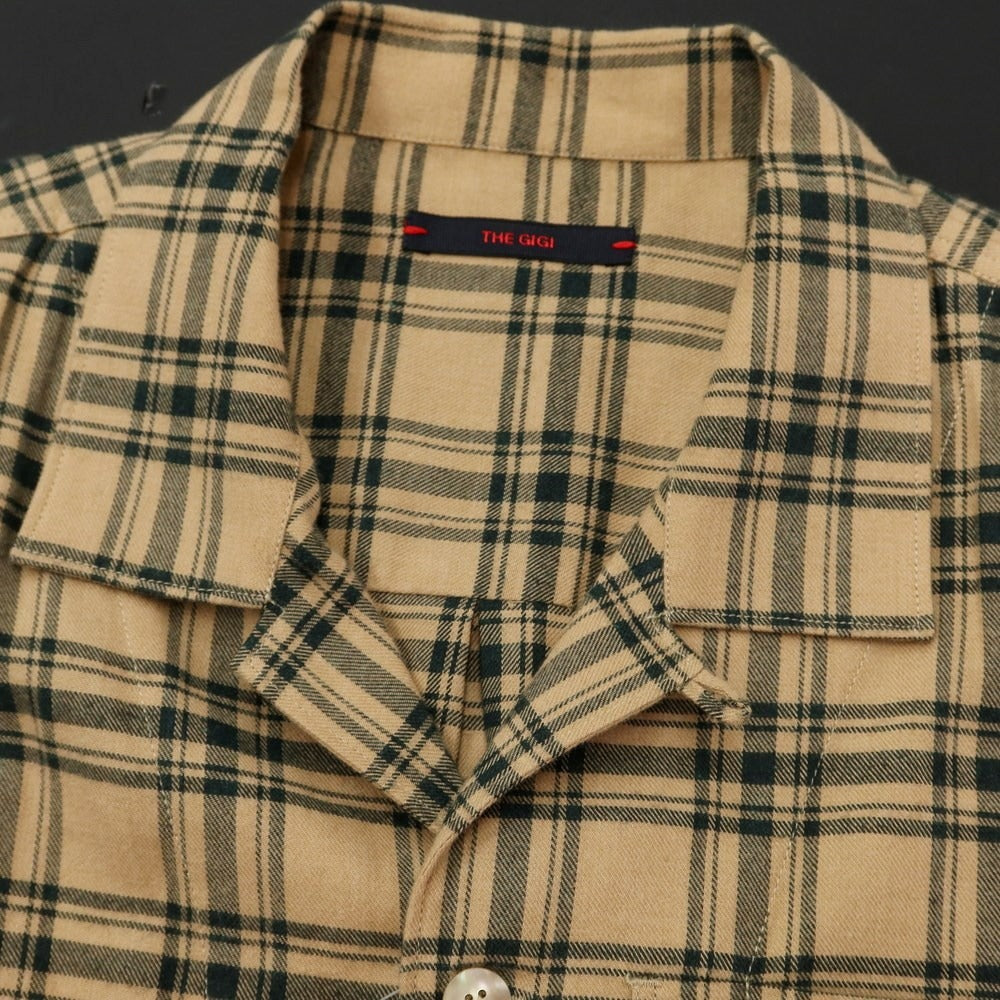 [Used] THE GIGI Cotton Check Open Collar Casual Shirt Beige x Dark Green [Size M] [BEI] [A/W] [Condition Rank B] ​​[Men&