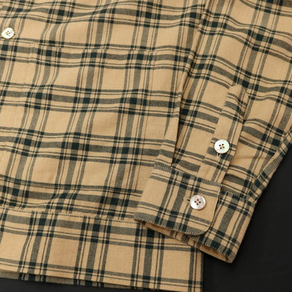 [Used] THE GIGI Cotton Check Open Collar Casual Shirt Beige x Dark Green [Size M] [BEI] [A/W] [Condition Rank B] ​​[Men&