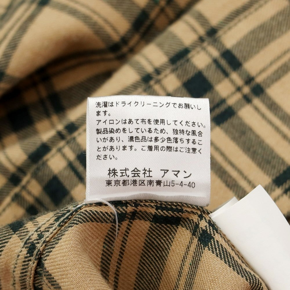 [Used] THE GIGI Cotton Check Open Collar Casual Shirt Beige x Dark Green [Size M] [BEI] [A/W] [Condition Rank B] ​​[Men&