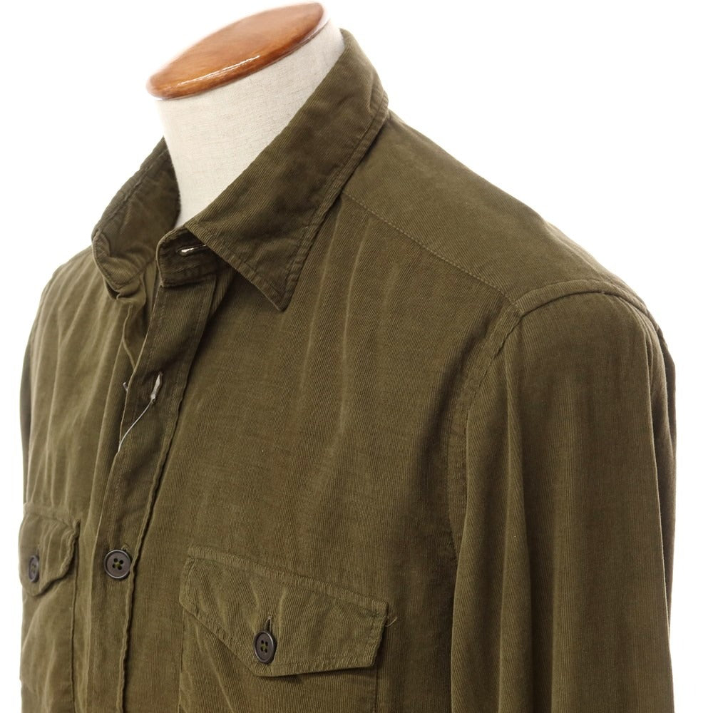 [Used] Glanshirt Cotton Corduroy Casual Shirt Dark Olive [Size 40] [GRN] [A/W] [Condition Rank B] ​​[Men&