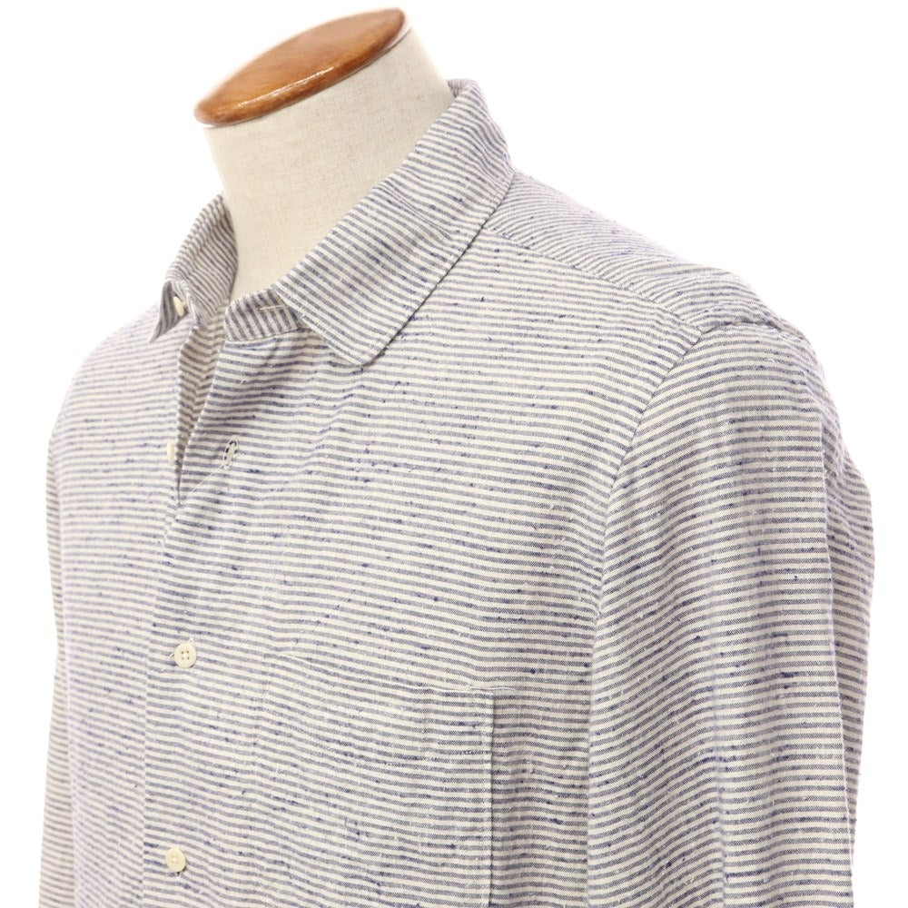 [Used] Glanshirt Cotton Border Casual Shirt Ivory x Navy [Size 40] [NVY] [S/S/A/W] [Condition Rank B] ​​[Men&