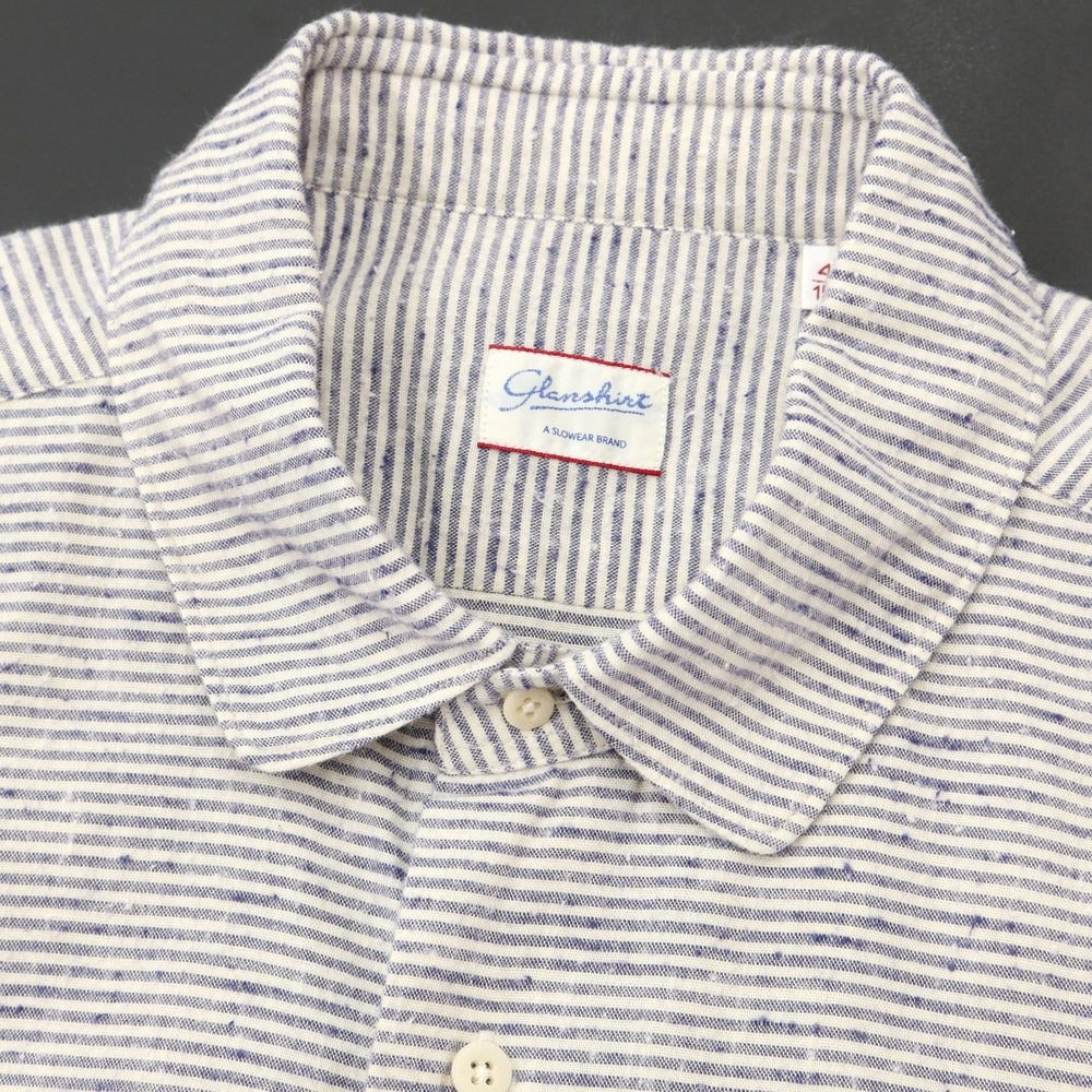 [Used] Glanshirt Cotton Border Casual Shirt Ivory x Navy [Size 40] [NVY] [S/S/A/W] [Condition Rank B] ​​[Men&