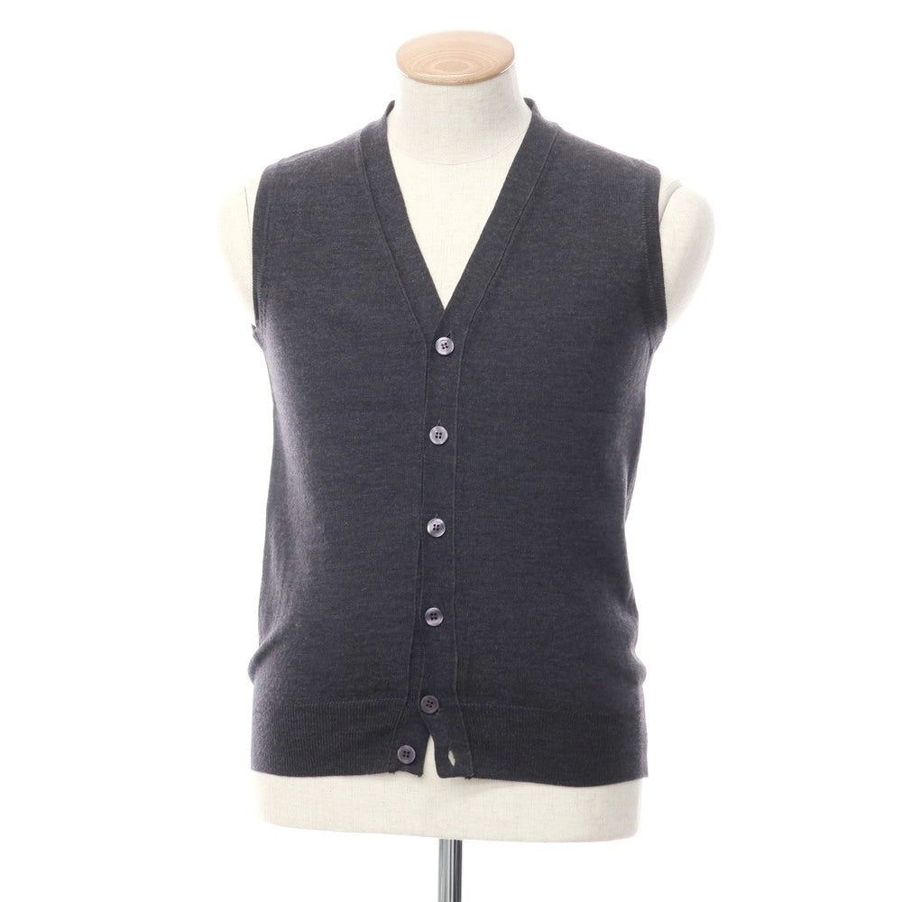[Used] Alessandro Luppi high gauge wool knit vest cardigan dark grey [size 44] [GRY] [A/W] [Condition rank B] ​​[Men&