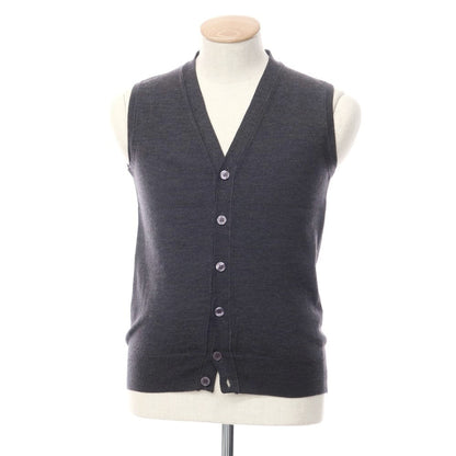 [Used] Alessandro Luppi high gauge wool knit vest cardigan dark grey [size 44] [GRY] [A/W] [Condition rank B] ​​[Men&