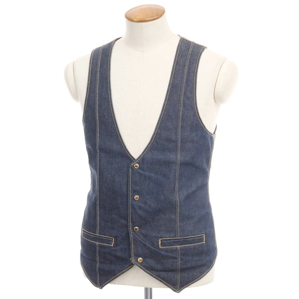 [Used] glamb denim gilet vest navy x brown [size 2] [NVY] [A/W] [Condition rank B] ​​[Men&
