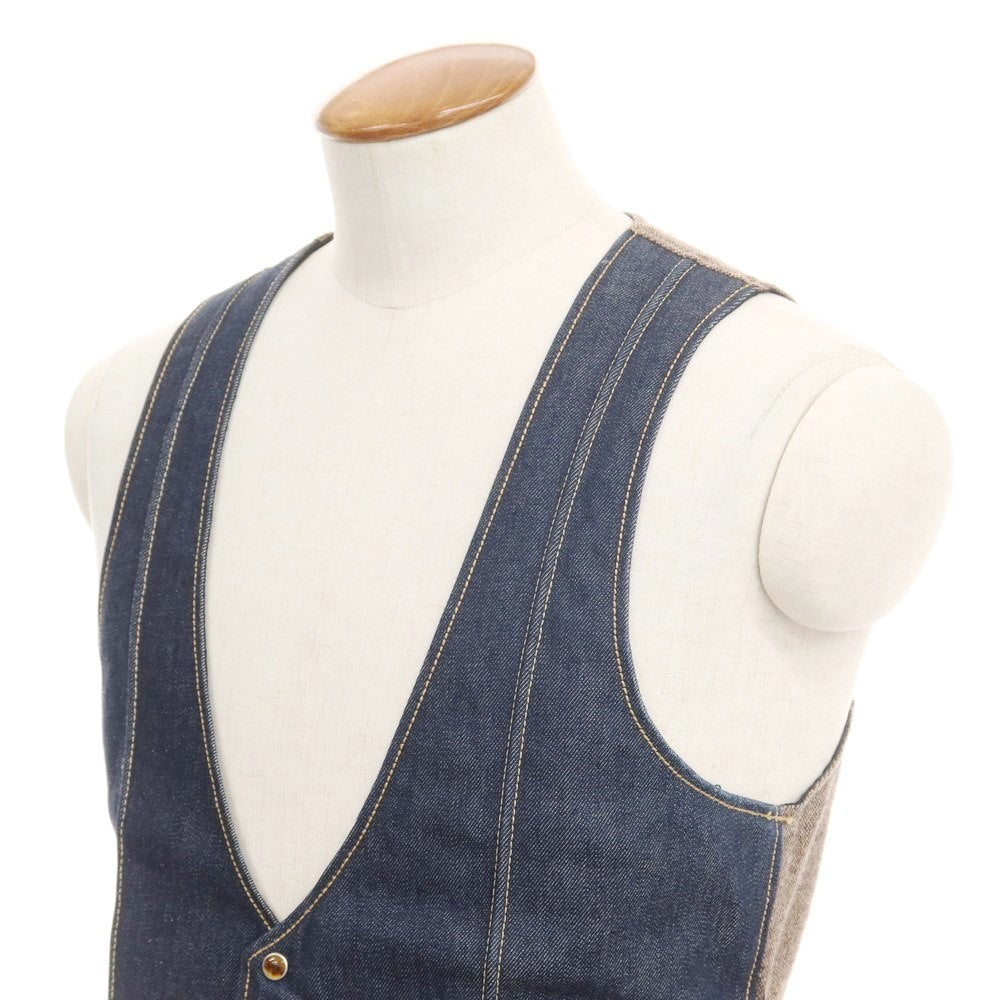 [Used] glamb denim gilet vest navy x brown [size 2] [NVY] [A/W] [Condition rank B] ​​[Men&