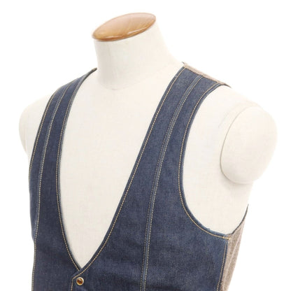 [Used] glamb denim gilet vest navy x brown [size 2] [NVY] [A/W] [Condition rank B] ​​[Men&
