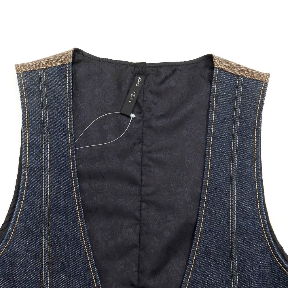 [Used] glamb denim gilet vest navy x brown [size 2] [NVY] [A/W] [Condition rank B] ​​[Men&