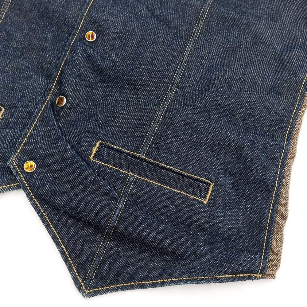 [Used] glamb denim gilet vest navy x brown [size 2] [NVY] [A/W] [Condition rank B] ​​[Men&