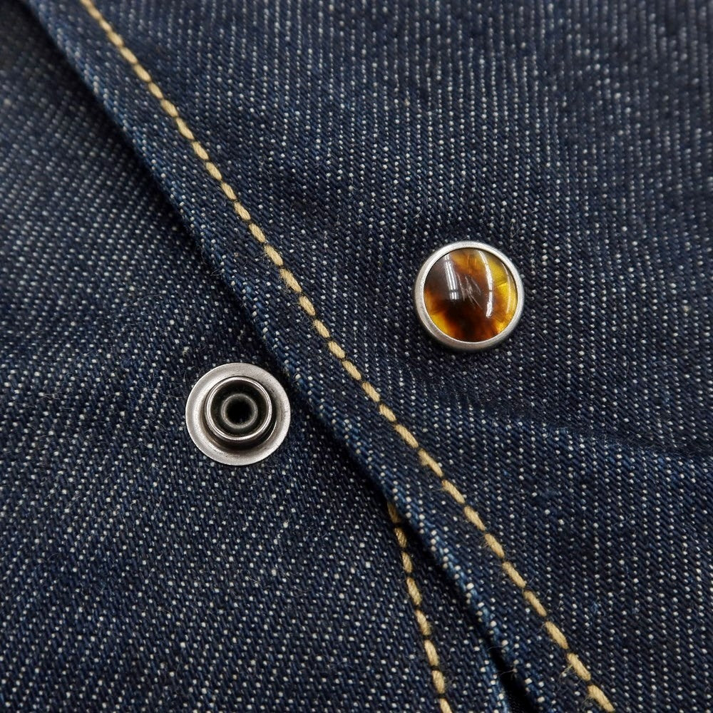 [Used] glamb denim gilet vest navy x brown [size 2] [NVY] [A/W] [Condition rank B] ​​[Men&