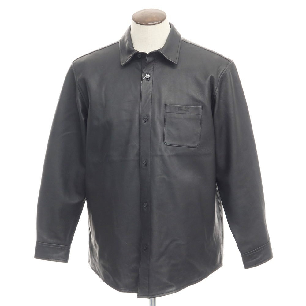 [Used] Supreme 2021 Autumn/Winter Leather Shirt Casual Shirt
 Black [Size L] [BLK] [A/W] [Condition Rank A] [Men&