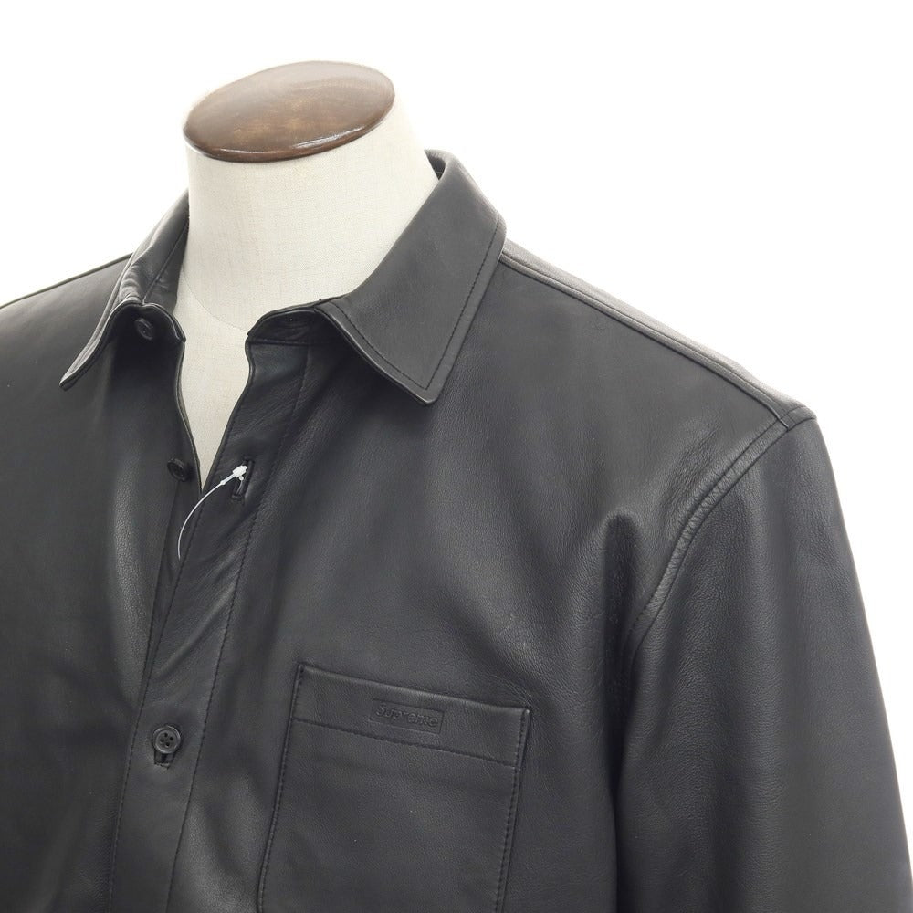 [Used] Supreme 2021 Autumn/Winter Leather Shirt Casual Shirt
 Black [Size L] [BLK] [A/W] [Condition Rank A] [Men&