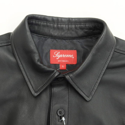 [Used] Supreme 2021 Autumn/Winter Leather Shirt Casual Shirt
 Black [Size L] [BLK] [A/W] [Condition Rank A] [Men&