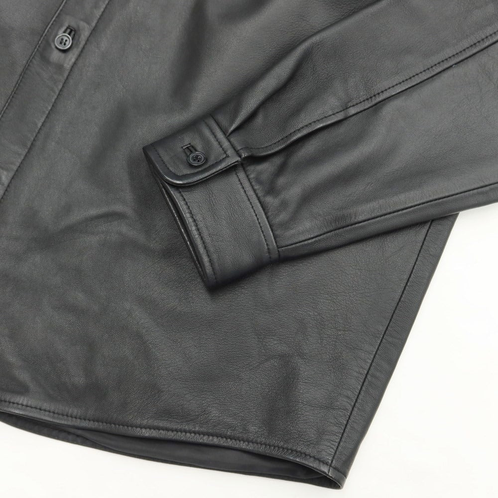 [Used] Supreme 2021 Autumn/Winter Leather Shirt Casual Shirt
 Black [Size L] [BLK] [A/W] [Condition Rank A] [Men&