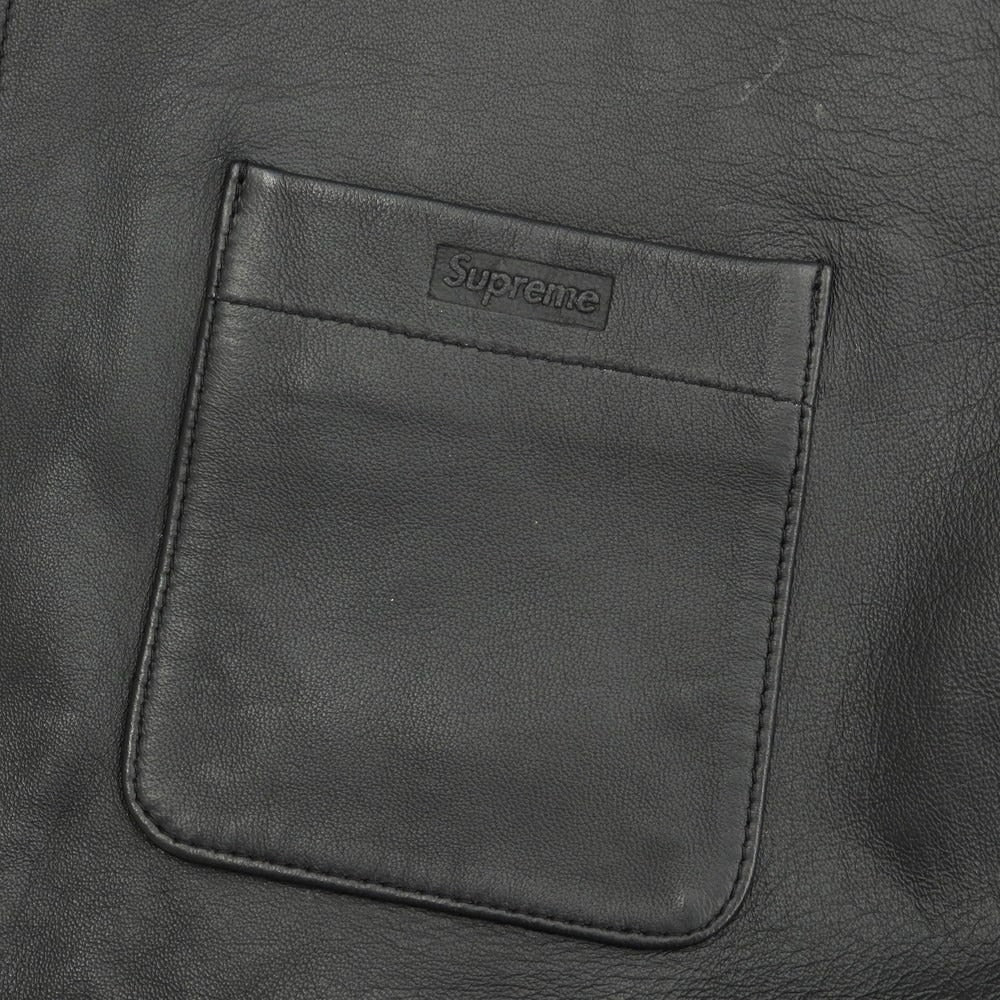 [Used] Supreme 2021 Autumn/Winter Leather Shirt Casual Shirt
 Black [Size L] [BLK] [A/W] [Condition Rank A] [Men&