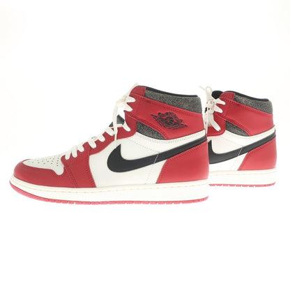 【中古】ナイキ NIKE AIR JORDAN 1 HIGH OG LOST ＆ FOUND CHICAGO スニーカー
 レッドxブラック【サイズ28cm】【RED】【S/S/A/W】【状態ランクA】【メンズ】
【769569】