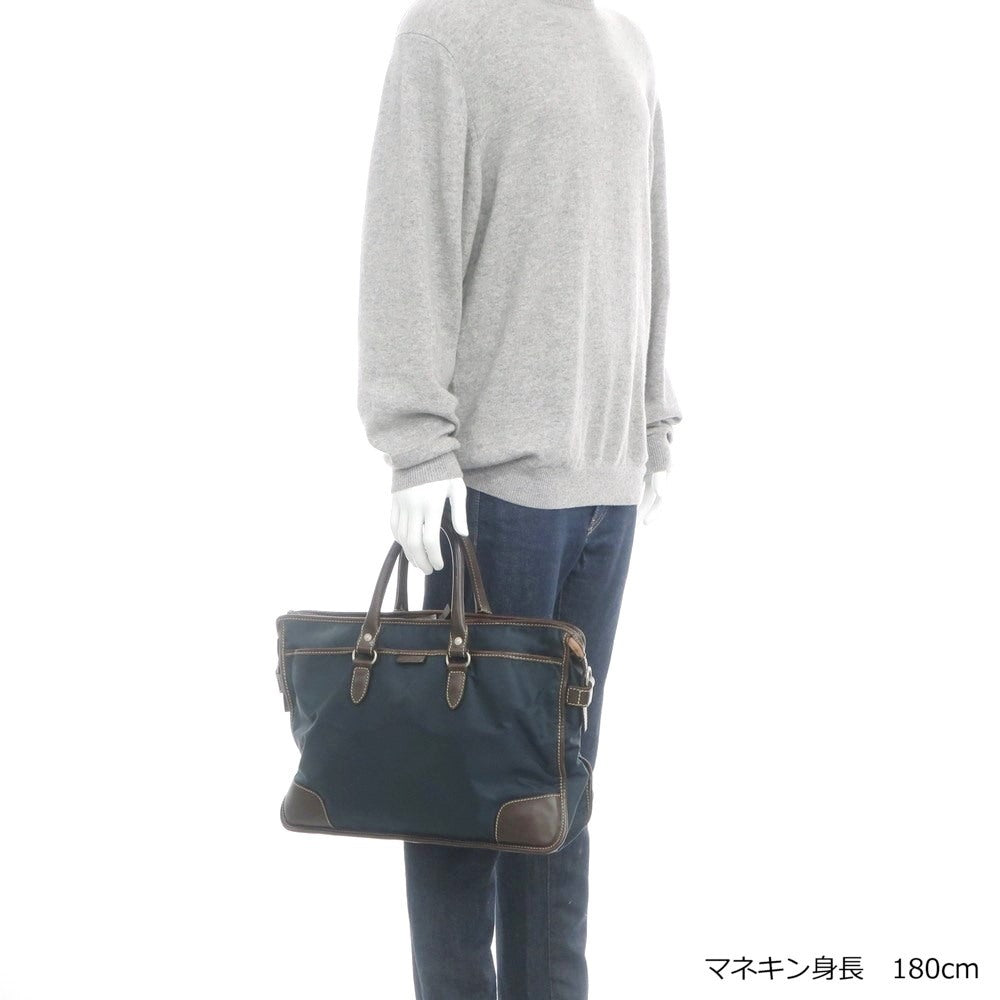 [Used] Stefanomano STEFANOMANO Nylon Briefcase Navy x Brown [W40xH28.5xD8] [NVY] [S/S/A/W] [Condition Rank D] [Men&