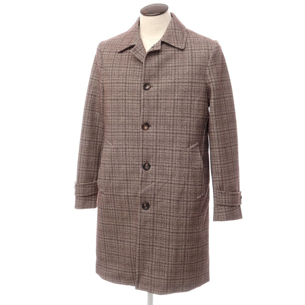 [Used] CIRCOLO 1901 Cotton Jersey Check Balmac Coat Brown [Size 50] [BRW] [A/W] [Condition Rank A] [Men&