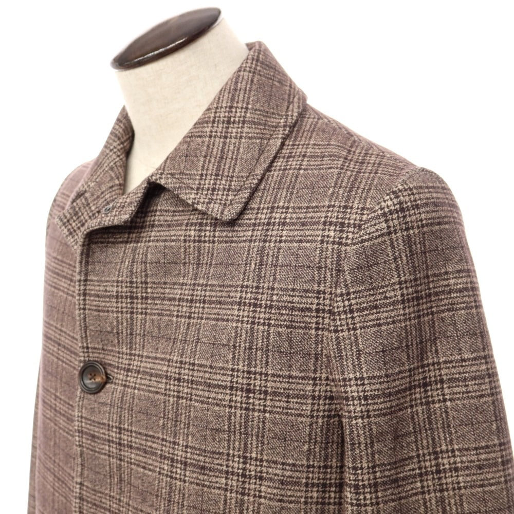 [Used] CIRCOLO 1901 Cotton Jersey Check Balmac Coat Brown [Size 50] [BRW] [A/W] [Condition Rank A] [Men&