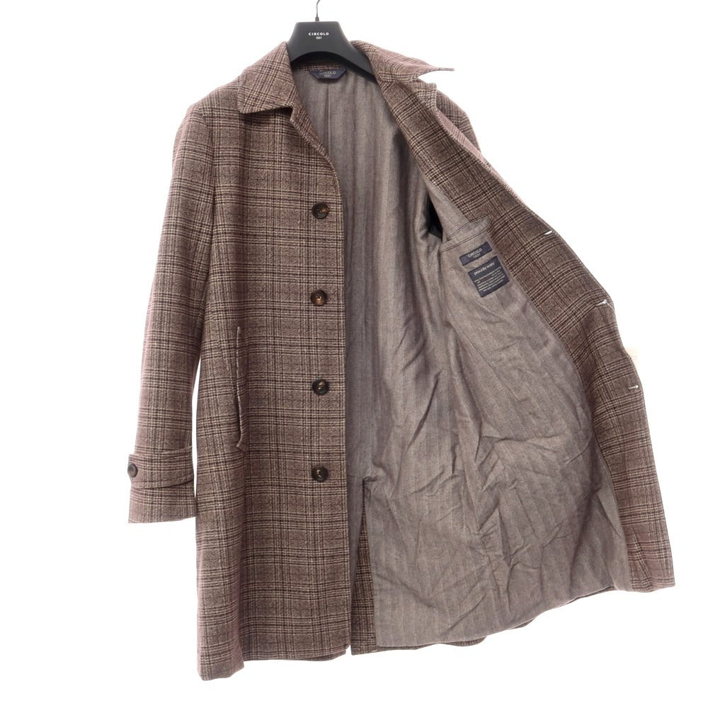 [Used] CIRCOLO 1901 Cotton Jersey Check Balmac Coat Brown [Size 50] [BRW] [A/W] [Condition Rank A] [Men&