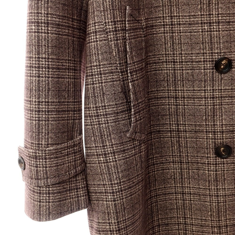 [Used] CIRCOLO 1901 Cotton Jersey Check Balmac Coat Brown [Size 50] [BRW] [A/W] [Condition Rank A] [Men&