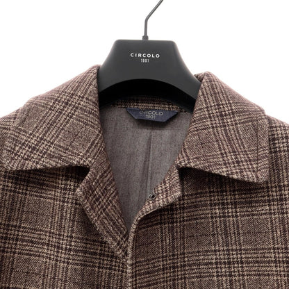 [Used] CIRCOLO 1901 Cotton Jersey Check Balmac Coat Brown [Size 50] [BRW] [A/W] [Condition Rank A] [Men&