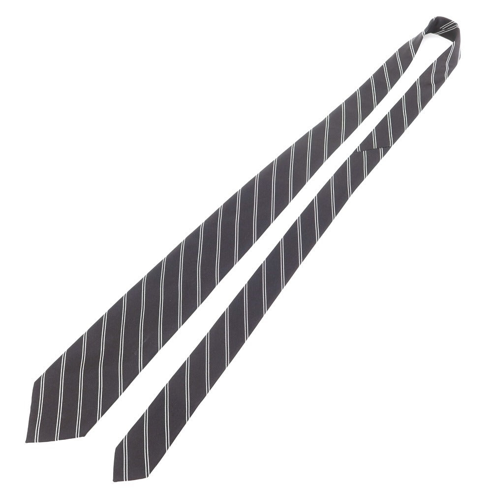 [Used] GIERRE Striped Tri-Fold Silk Tie Black x White [BLK] [S/S/A/W] [Condition Rank B] [Men&