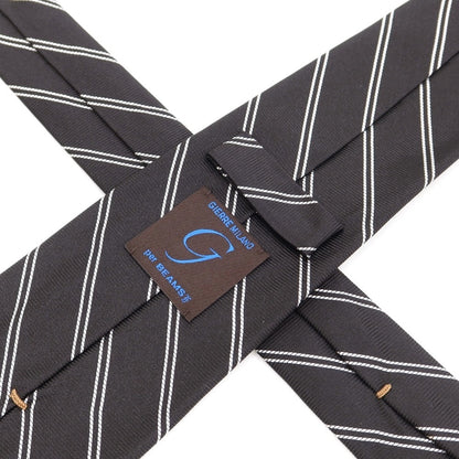 [Used] GIERRE Striped Tri-Fold Silk Tie Black x White [BLK] [S/S/A/W] [Condition Rank B] [Men&