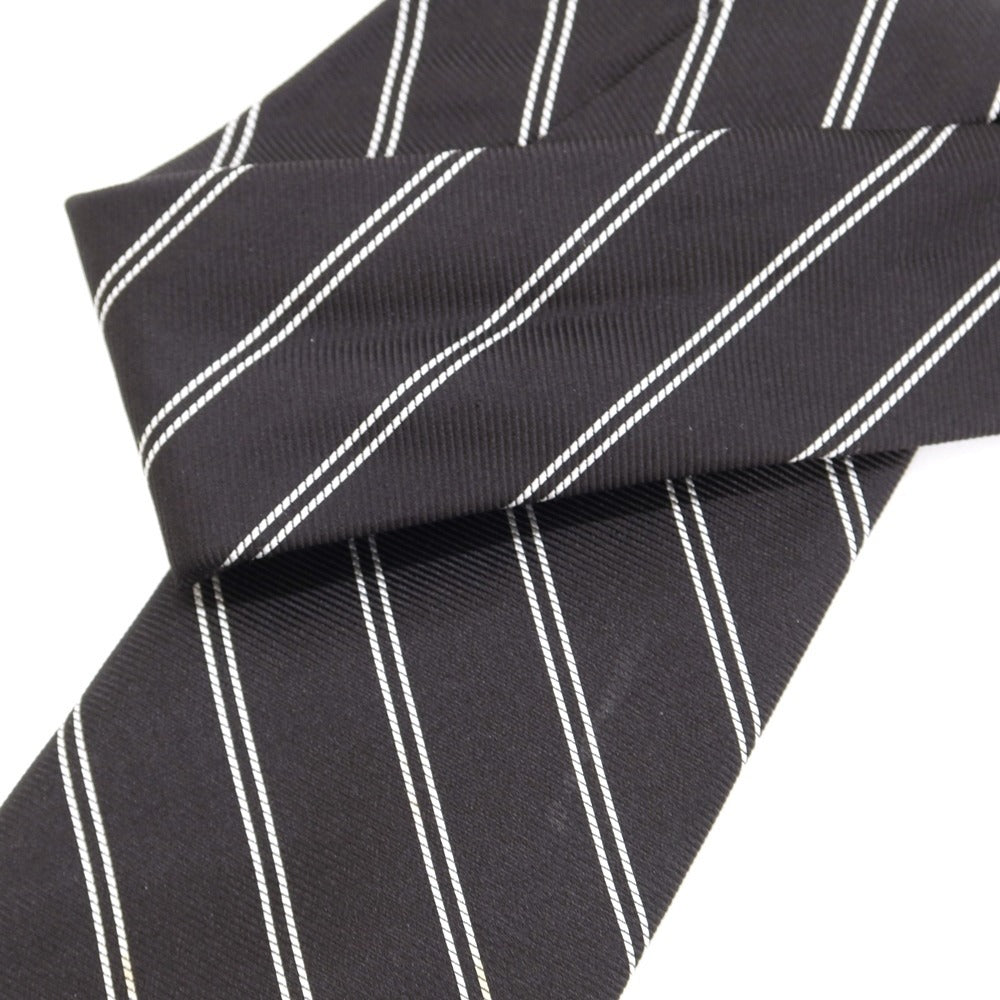 [Used] GIERRE Striped Tri-Fold Silk Tie Black x White [BLK] [S/S/A/W] [Condition Rank B] [Men&