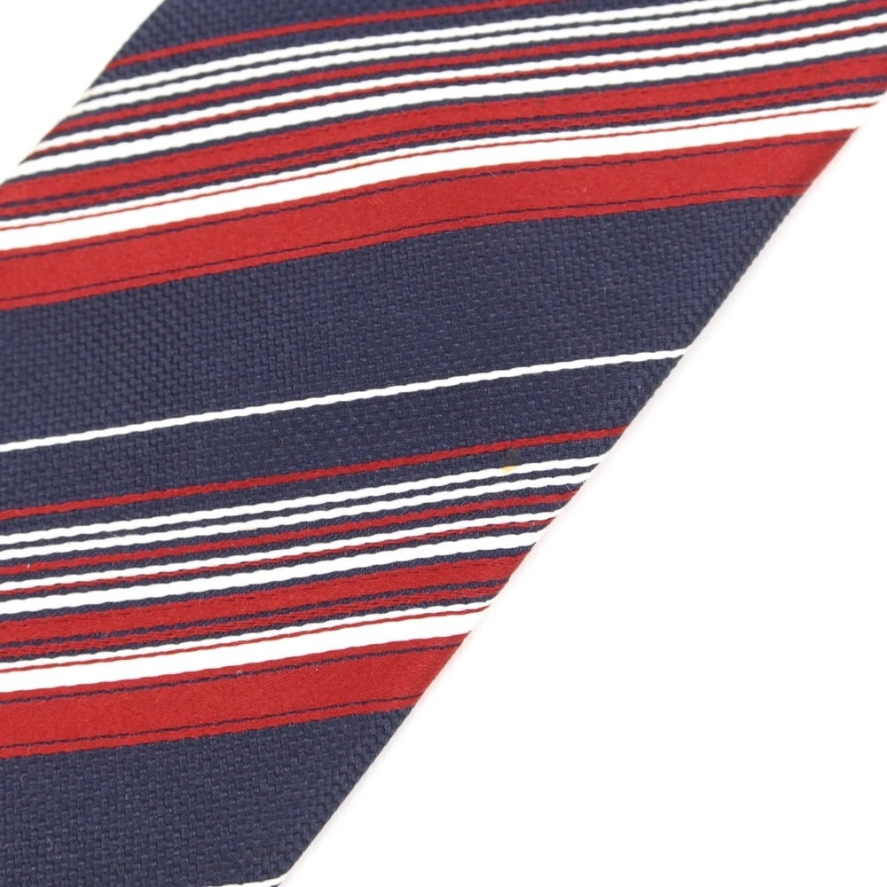 [Used] Ermenegildo Zegna Striped Tri-Fold Silk Tie Navy x Dark Red [NVY] [S/S/A/W] [Condition Rank B] [Men&