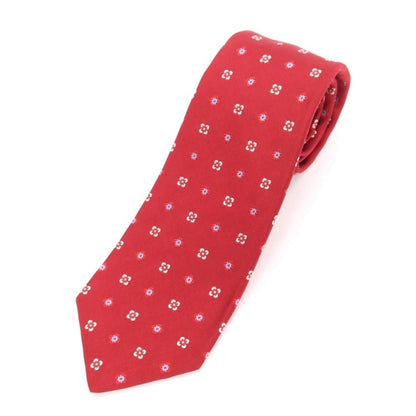 [Used] Kiton Small Pattern Quattro Pieghe Silk Tie Red [RED] [S/S/A/W] [Condition Rank D] [Men&