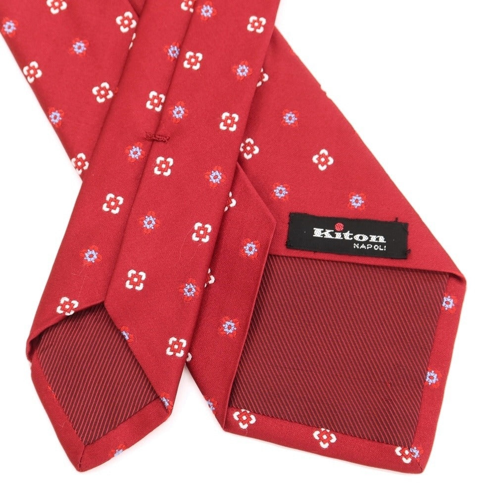 [Used] Kiton Small Pattern Quattro Pieghe Silk Tie Red [RED] [S/S/A/W] [Condition Rank D] [Men&