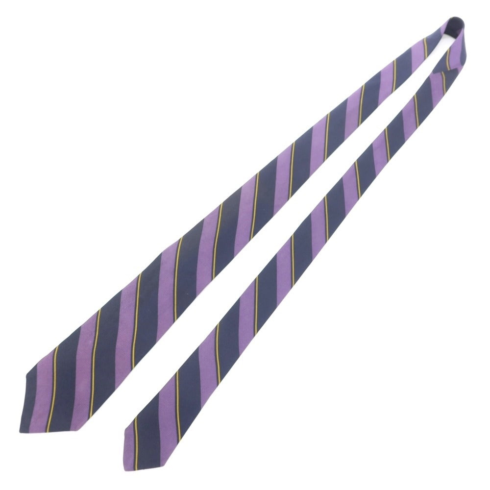 [Used] Kiton Stripe Print Quattro Pieghe Silk Tie Navy x Purple [NVY] [S/S/A/W] [Condition Rank C] [Men&