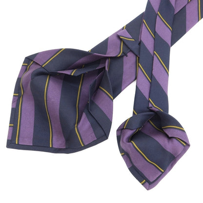 [Used] Kiton Stripe Print Quattro Pieghe Silk Tie Navy x Purple [NVY] [S/S/A/W] [Condition Rank C] [Men&