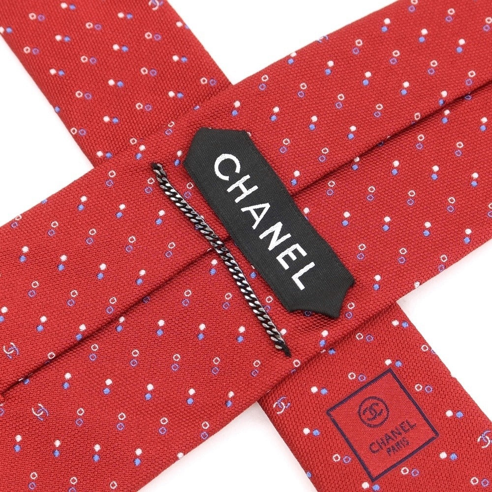 【中古】シャネル CHANEL 小紋柄ネクタイ
 レッド【サイズ－】【RED】【S/S/A/W】【状態ランクB】【メンズ】
【769379】