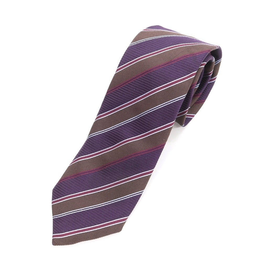 [Used] Pal Zileri Striped Tri-Fold Silk Tie Purple x Brown [PUP] [S/S/A/W] [Condition Rank B] ​​[Men&