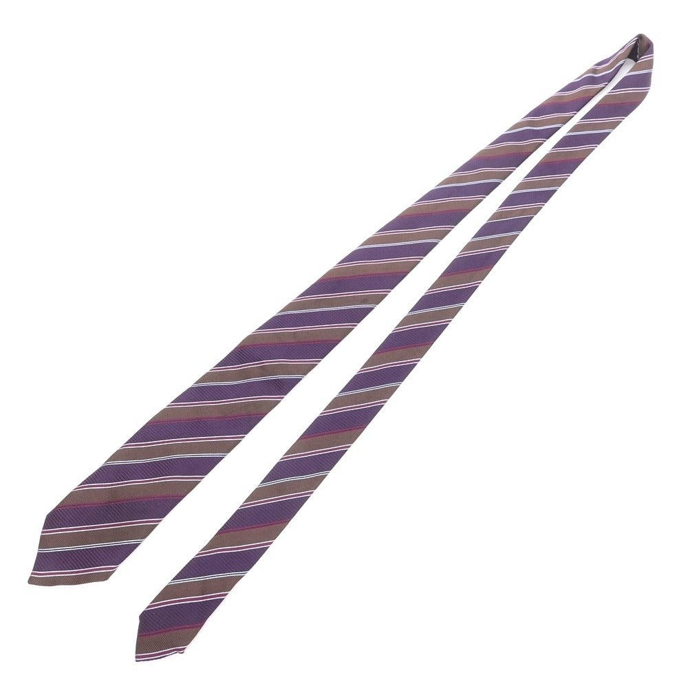 [Used] Pal Zileri Striped Tri-Fold Silk Tie Purple x Brown [PUP] [S/S/A/W] [Condition Rank B] ​​[Men&