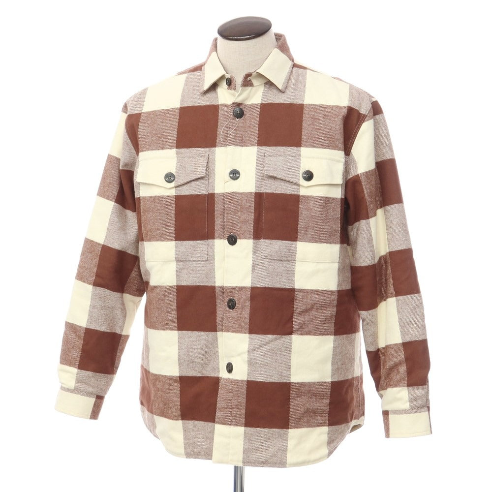 [Used] GUY ROVER Cotton Check Padded Casual Shirt Brown x Off-White [Size XL] [BRW] [A/W] [Condition Rank A] [Men&