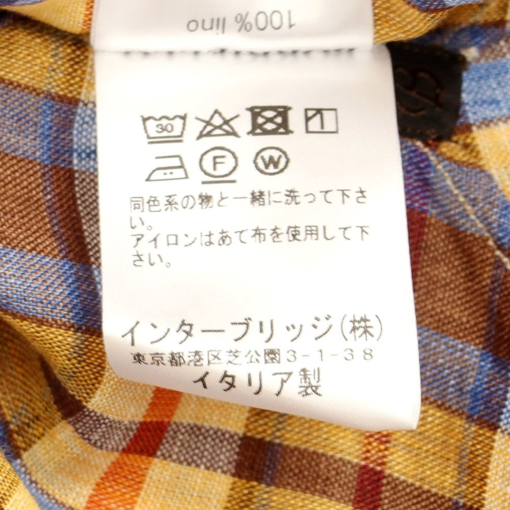【中古】【未使用】ボリエッロ BORRIELLO カジュアルシャツ
 オレンジ系xブラウンxブルー【サイズ39】【ORG】【S/S】【状態ランクS】【メンズ】
【769494】 BPD